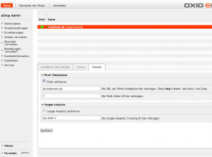 easyTracking Optionen