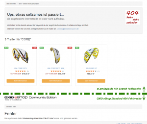 Vergleich 404 Search - OXID Standard 