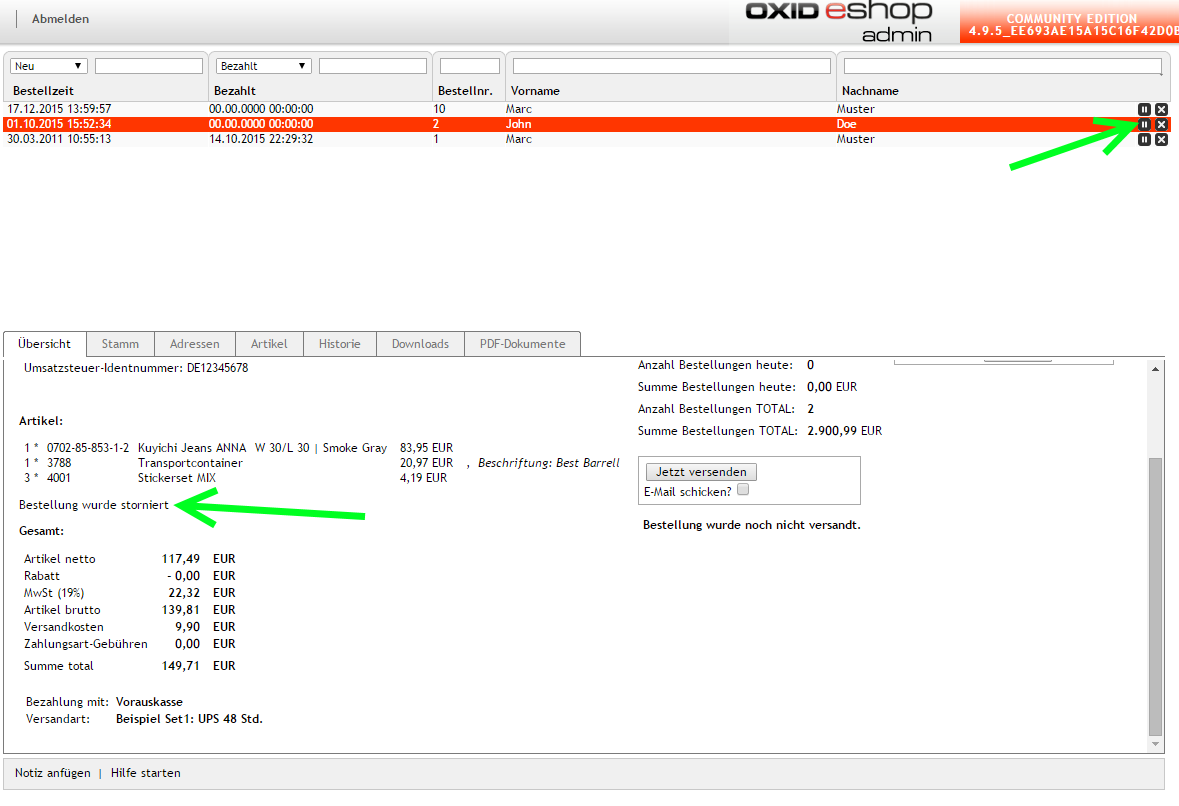 Neues Modul: unStorno