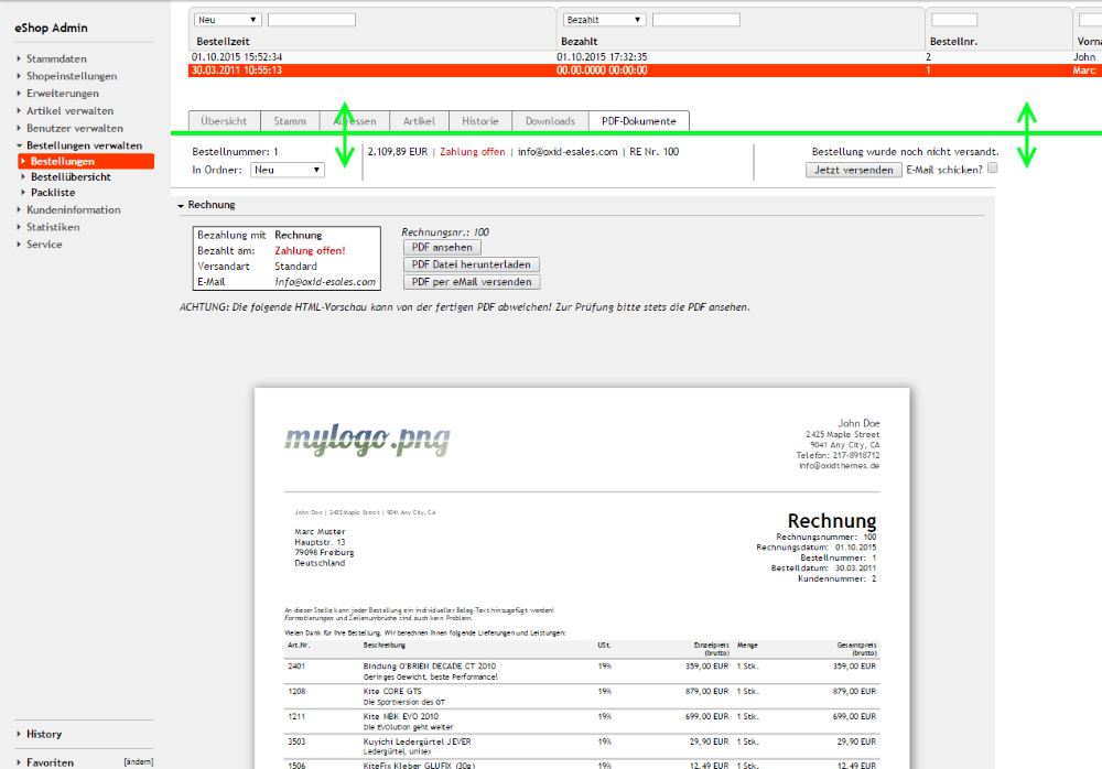 Gratis: easyB2B Switch basic und AdminFrames