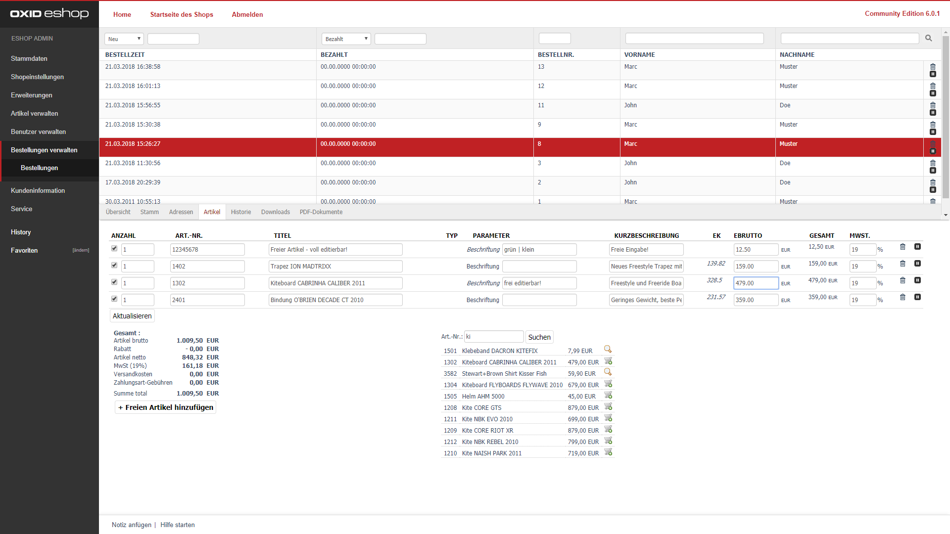 Updates für easyBackendOrder und easyDocuments