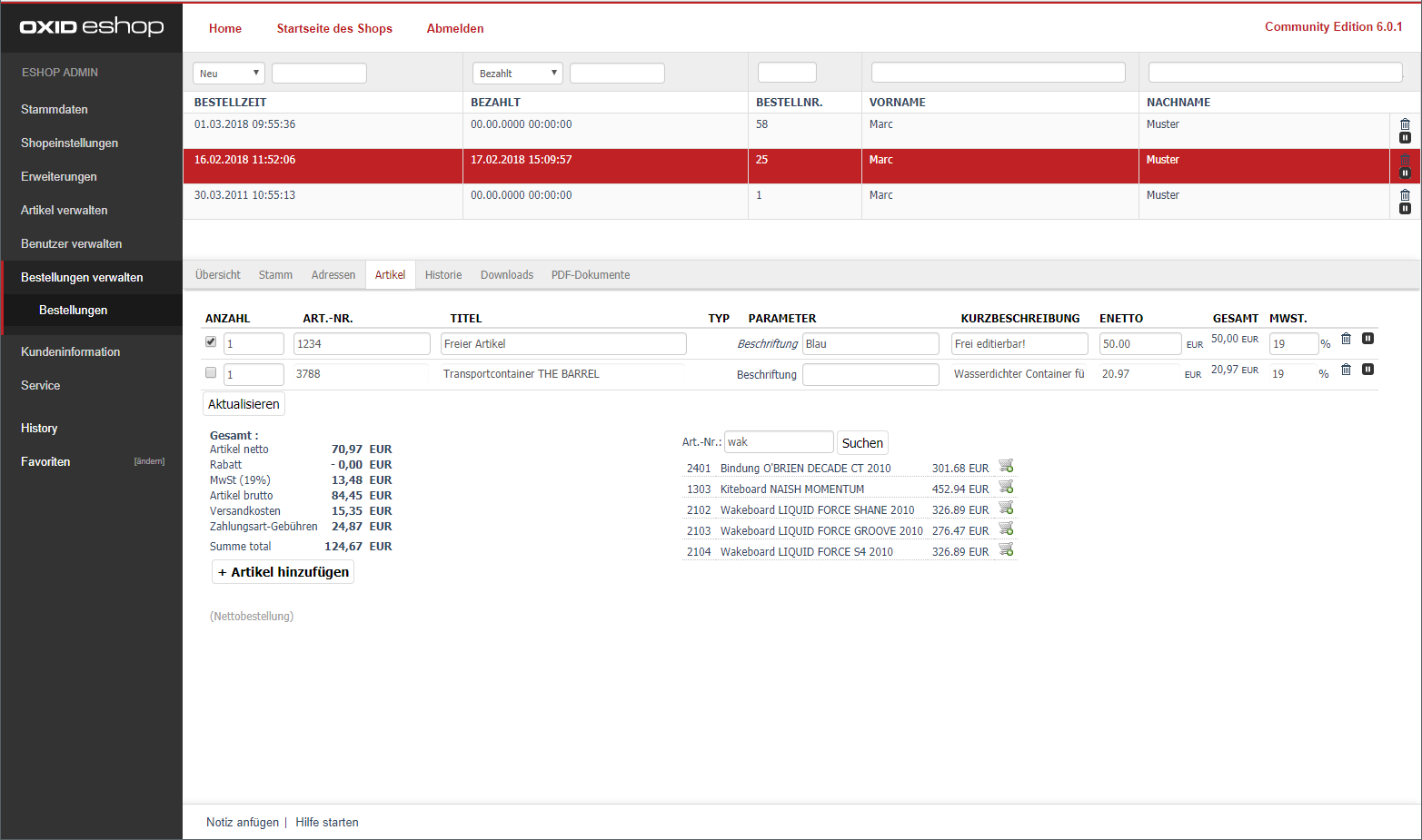 easyBackendOrder 2.1 mit neuer Artikelsuche!