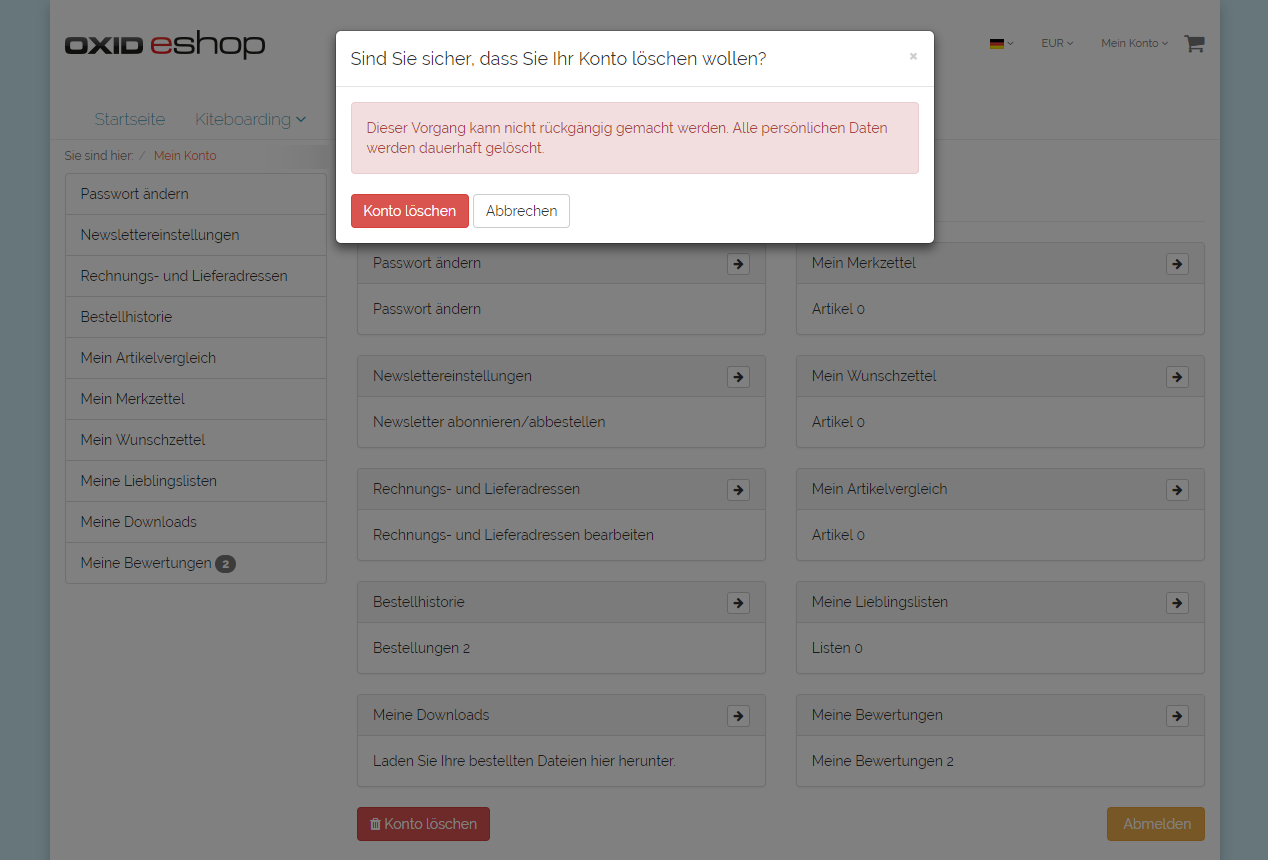 OXID eShop 6.0.2 mit DSGVO-Modul erschienen
