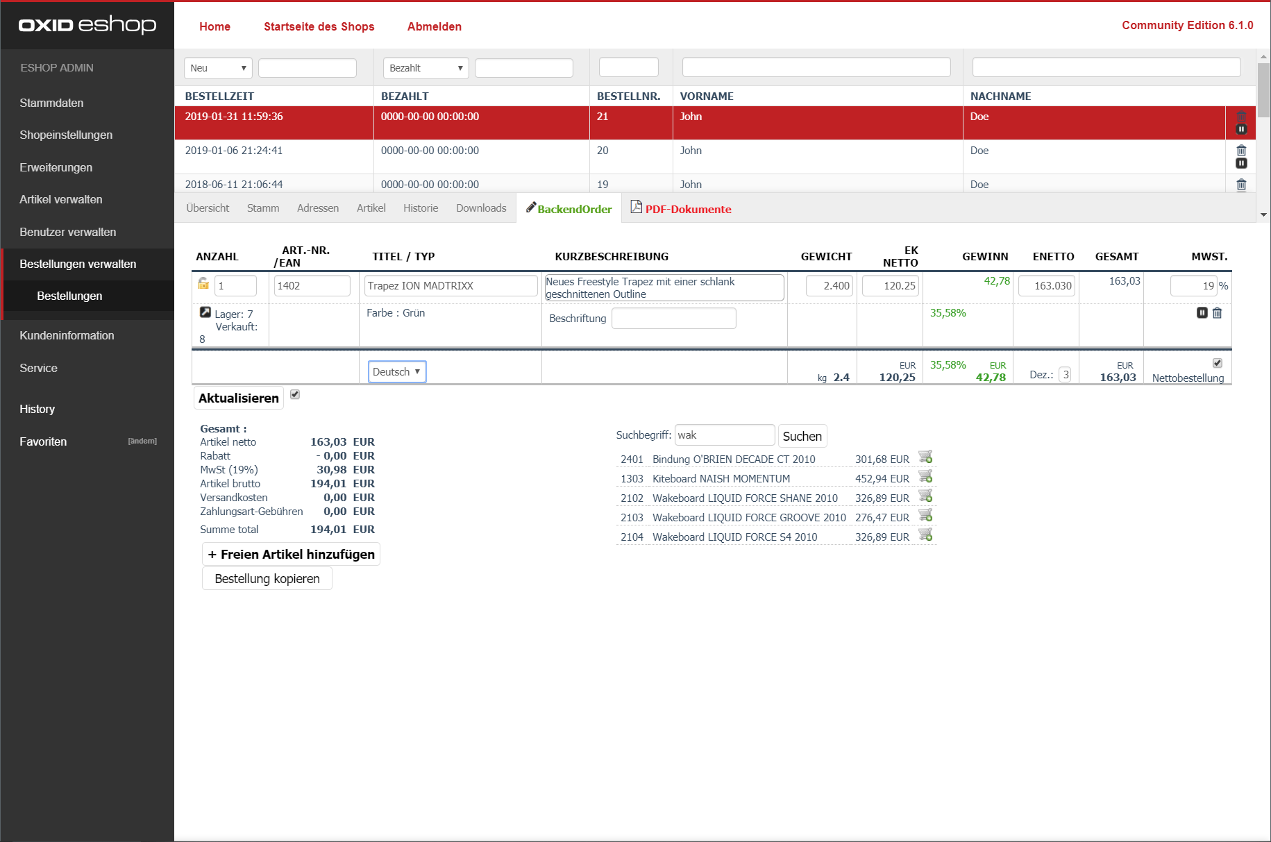 Update: Mit easyBackendOrder Kunden und Bestellungen kopieren!