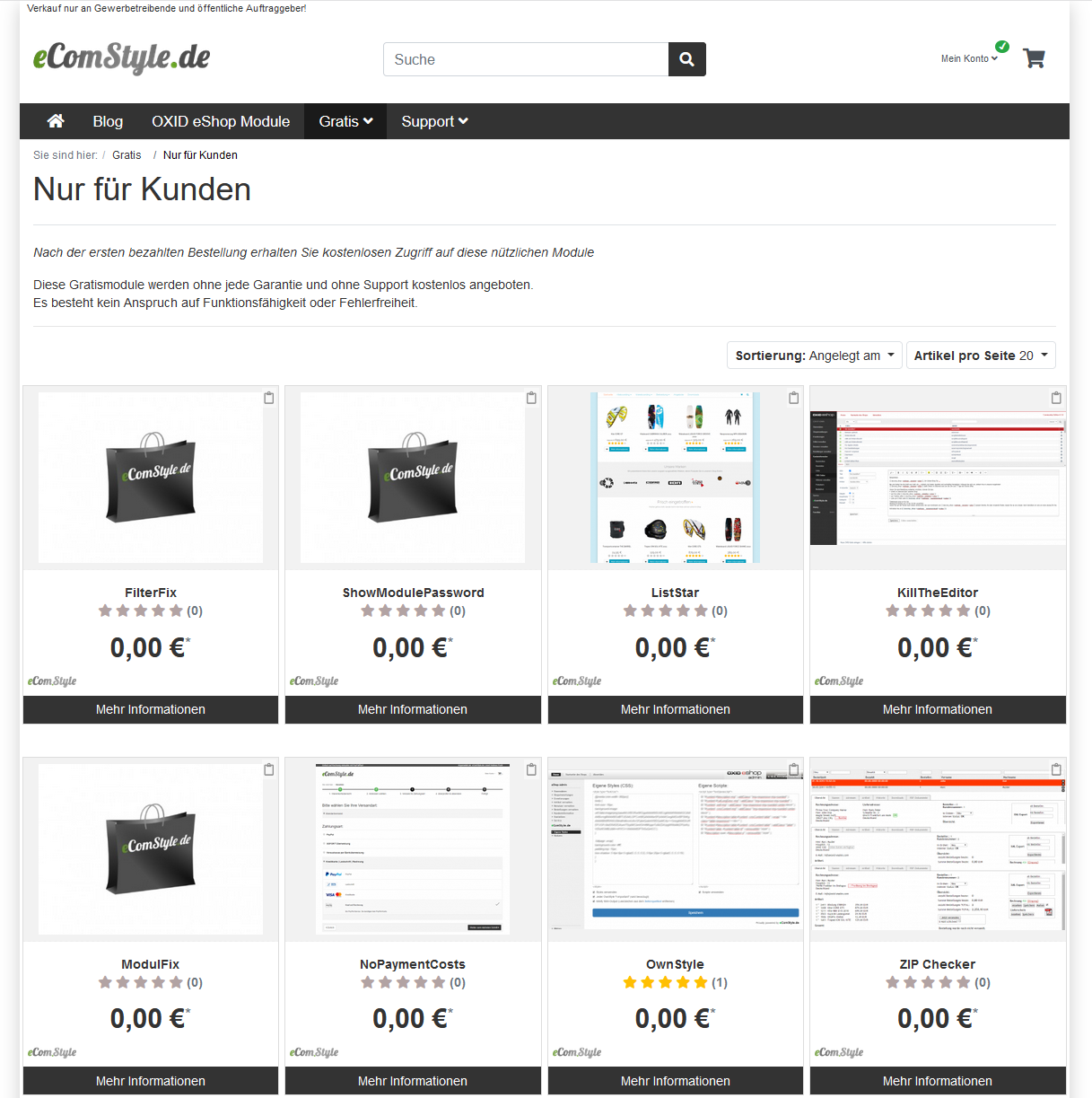 Update Kategorie Gratis